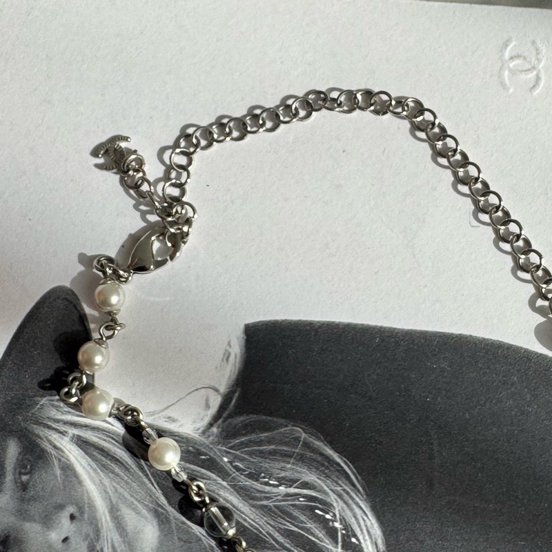 Chanel白珍珠銀雙C項鍊   新款❤️-9