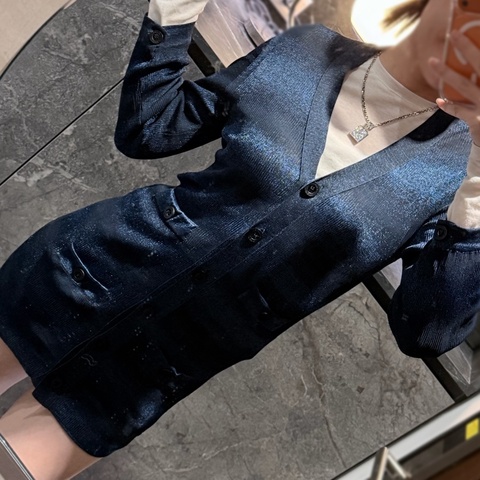 Chanel 修身洋裝-外套-上衣✨細閃光澤質感dress