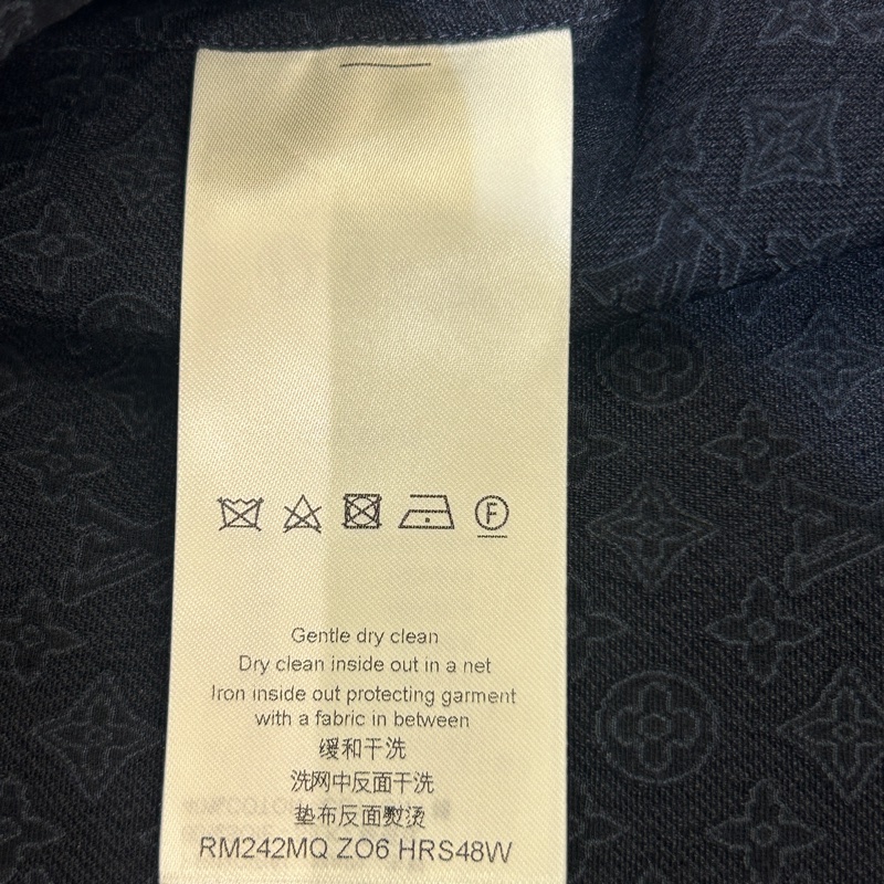 Lv Mini Monogram 深藍印花logo短袖襯衫-6