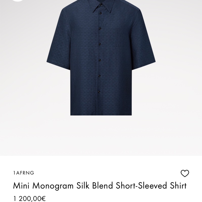 Lv Mini Monogram 深藍印花logo短袖襯衫-7