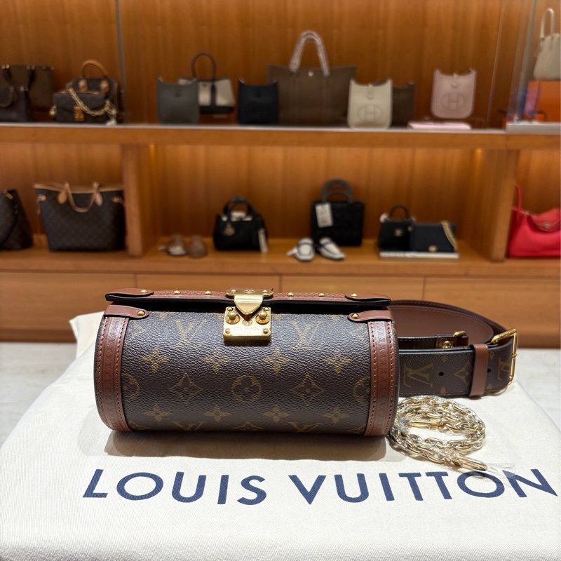 【台中現貨+限量款】Louis Vuitton Papillon Trunk 圓筒包|老花經典|復古旅行箱靈感|雙背帶設計-0