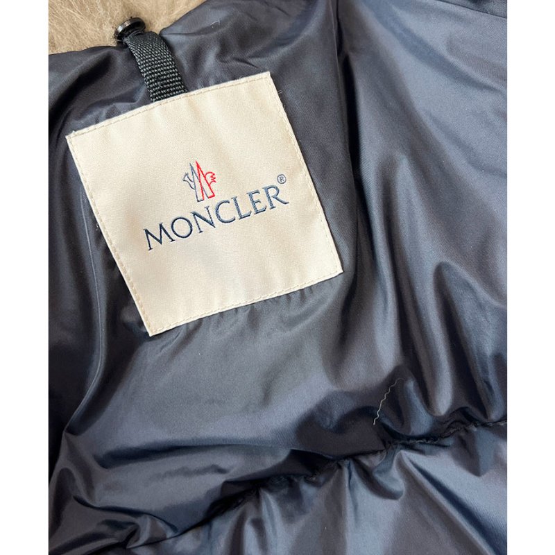 MONCLER 藍黑毛領長版羽絨外套 2.M / 真毛領可拆 / 二穿-12