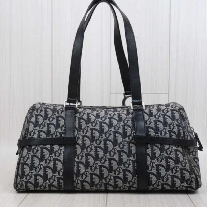 「JL精品代購」9新 Dior老花波士頓手提包-3