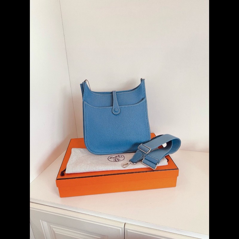 Hermes Evelyne 伊芙蓮29 牛仔藍銀扣-1