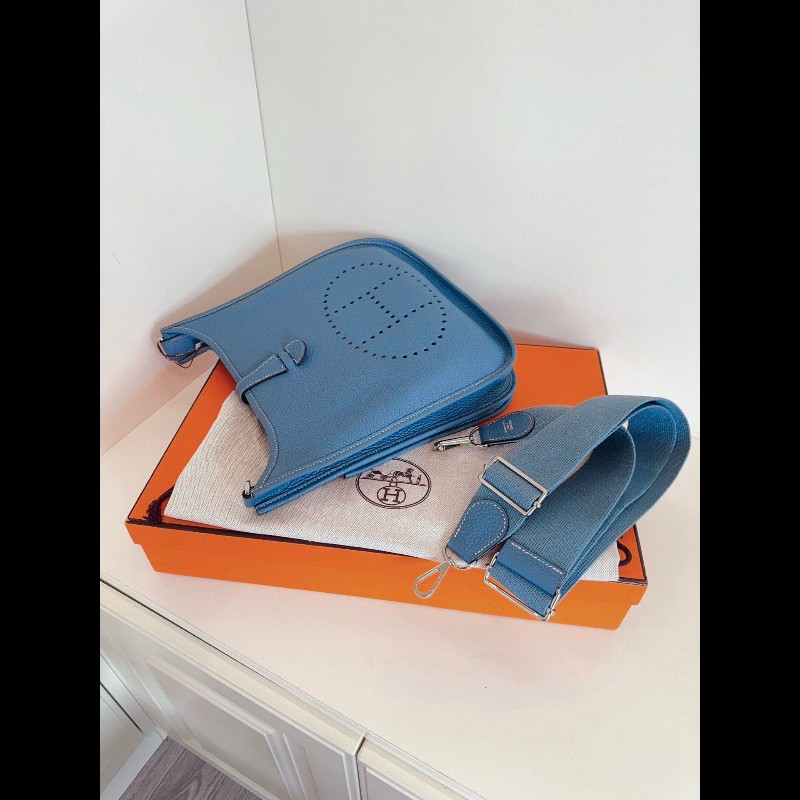Hermes Evelyne 伊芙蓮29 牛仔藍銀扣-3