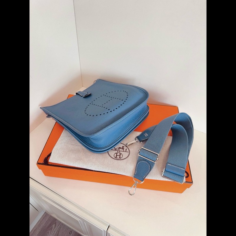 Hermes Evelyne 伊芙蓮29 牛仔藍銀扣-6