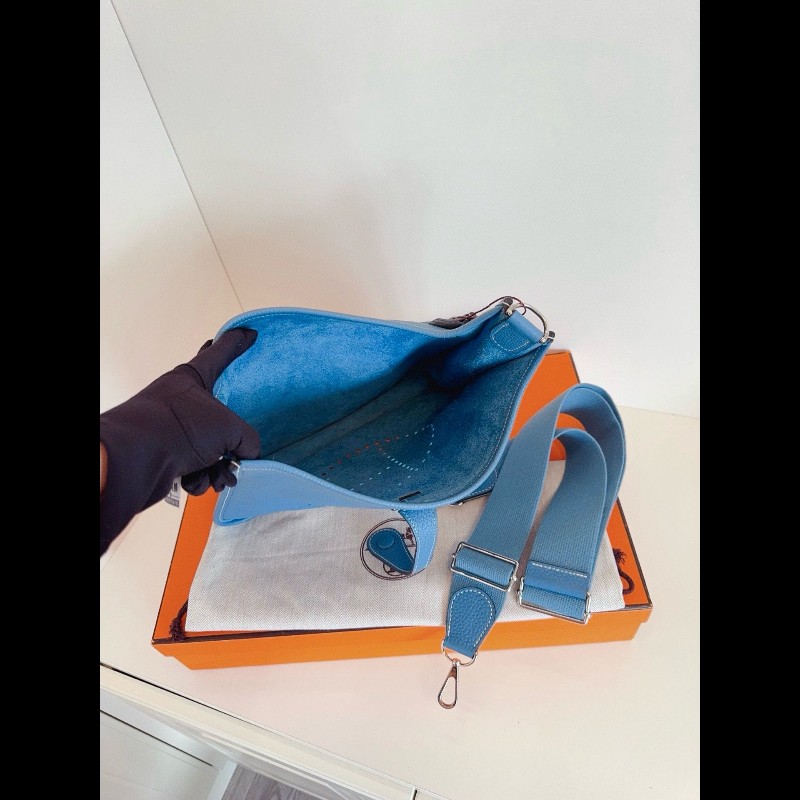 Hermes Evelyne 伊芙蓮29 牛仔藍銀扣-7