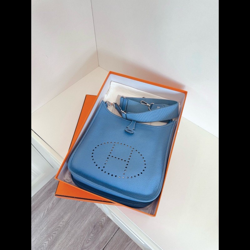 Hermes Evelyne 伊芙蓮29 牛仔藍銀扣-8