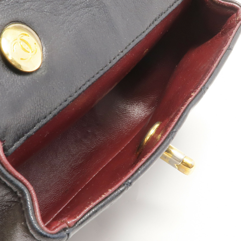 CHANEL 羊皮皮革Chain Shoulder金扣鏈帶肩背袋-11