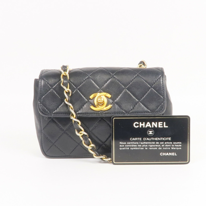 CHANEL 羊皮皮革Chain Shoulder金扣鏈帶肩背袋-21