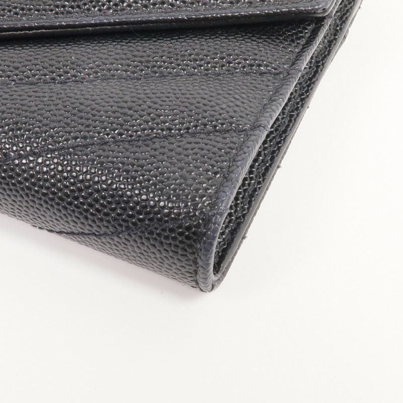 SAINT LAURENT 牛皮皮革Trifold Wallet銀扣錢包-6