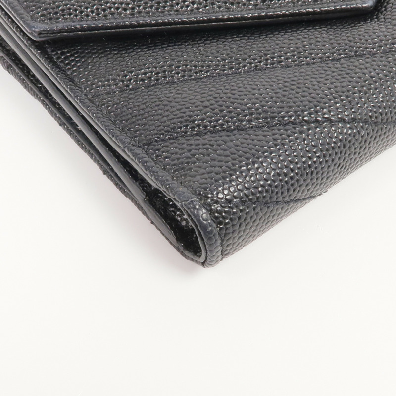 SAINT LAURENT 牛皮皮革Trifold Wallet銀扣錢包-7