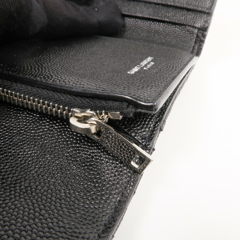 SAINT LAURENT 牛皮皮革Trifold Wallet銀扣錢包-13