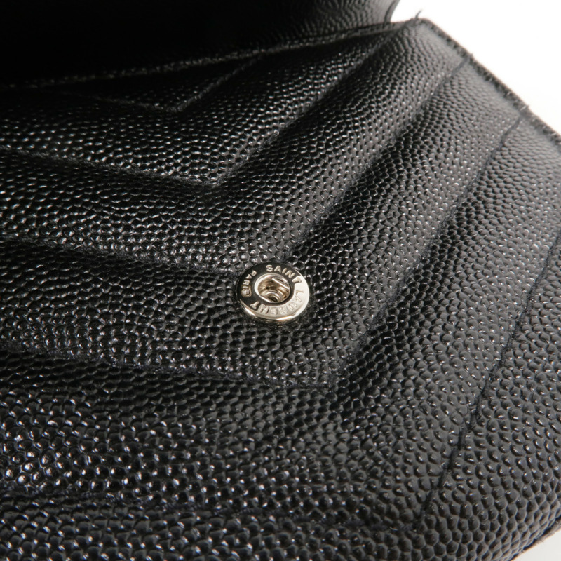 SAINT LAURENT 牛皮皮革Trifold Wallet銀扣錢包-14