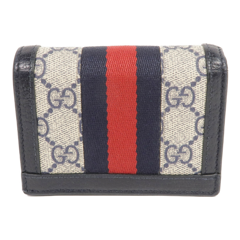 GUCCI 塗層帆布/皮革Ophidia Card Case Wallet銀扣錢包-2