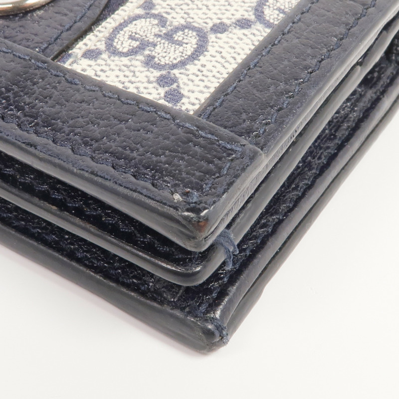GUCCI 塗層帆布/皮革Ophidia Card Case Wallet銀扣錢包-7