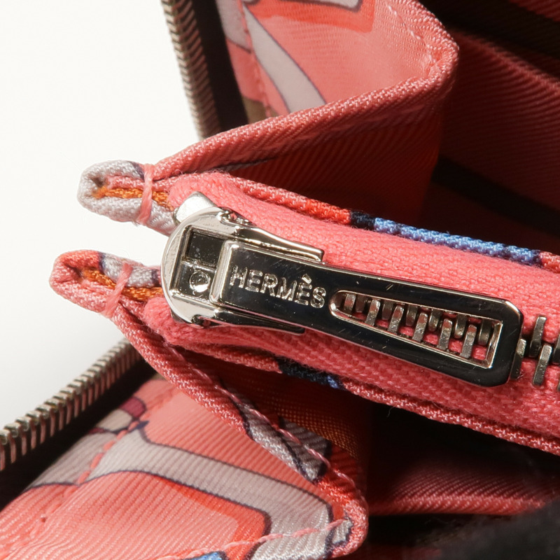 HERMES Epsom皮革Silk'In Compact Wallet銀扣錢包Cassis-12