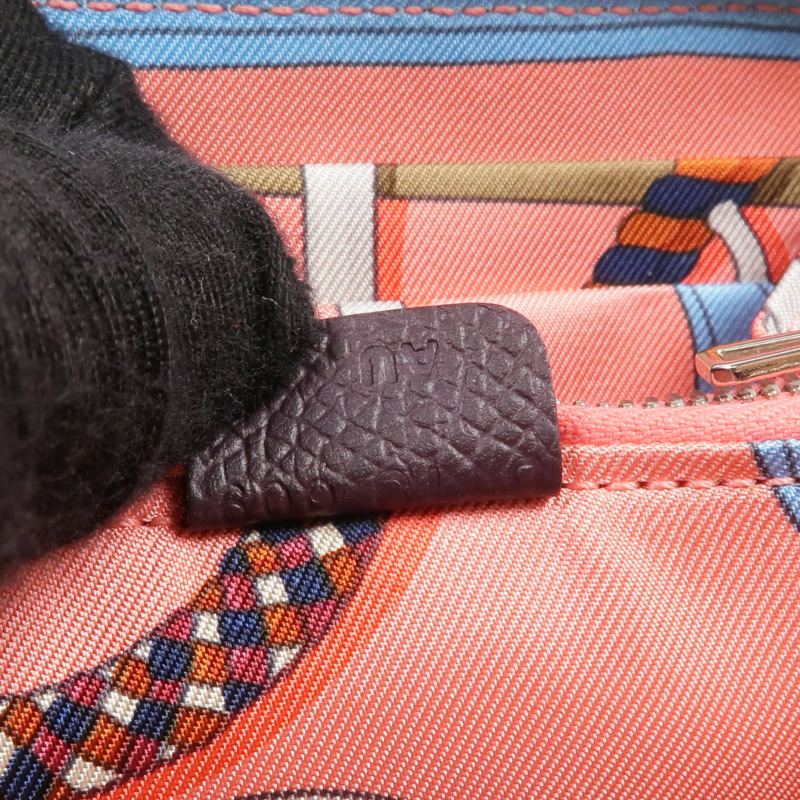 HERMES Epsom皮革Silk'In Compact Wallet銀扣錢包Cassis-14