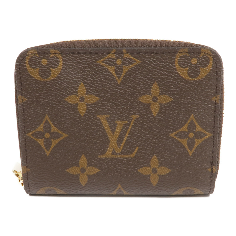 LOUIS VUITTON Monogram Zippy Coin Purse金扣零錢包棕色-0