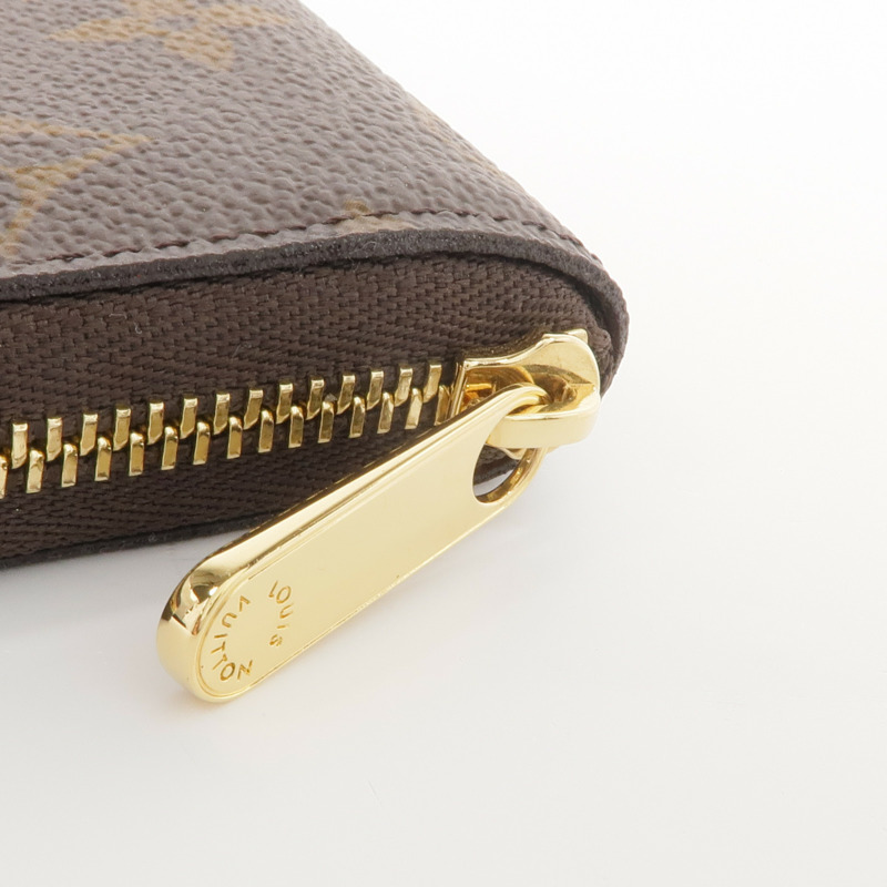 LOUIS VUITTON Monogram Zippy Coin Purse金扣零錢包棕色-10