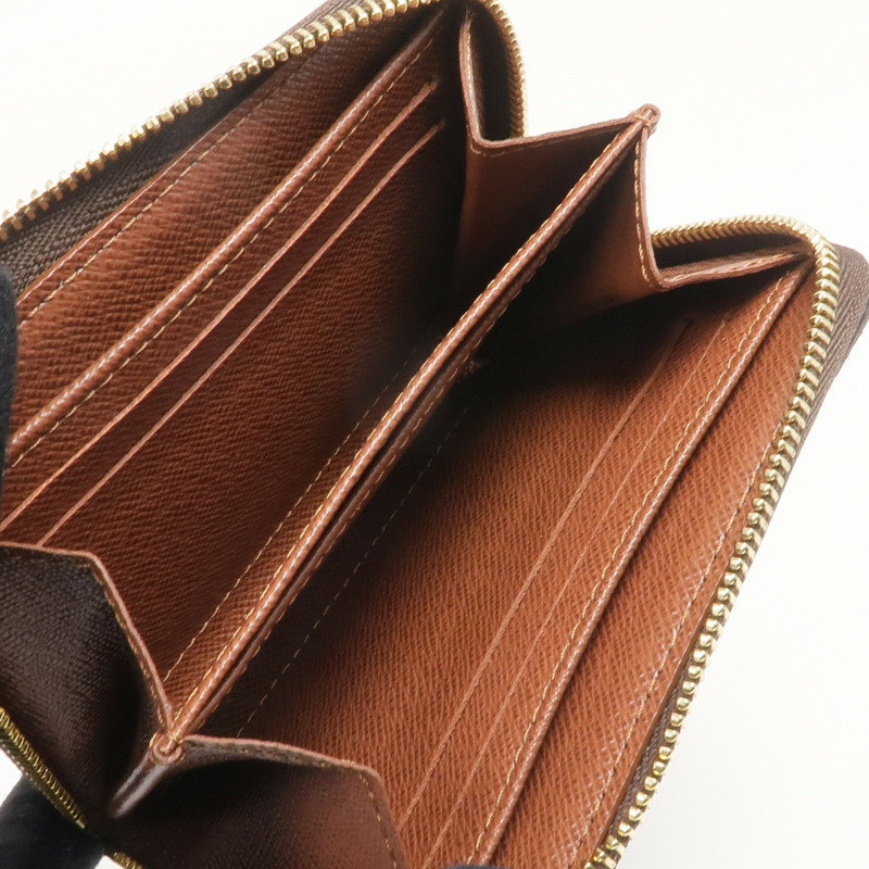 LOUIS VUITTON Monogram Zippy Coin Purse金扣零錢包棕色-11