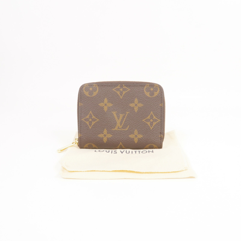 LOUIS VUITTON Monogram Zippy Coin Purse金扣零錢包棕色-13