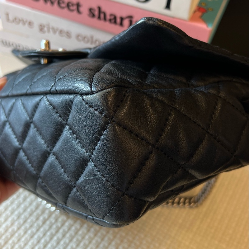 Chanel香奈兒 黑色銀色五金 30底長 口蓋包 11開-6