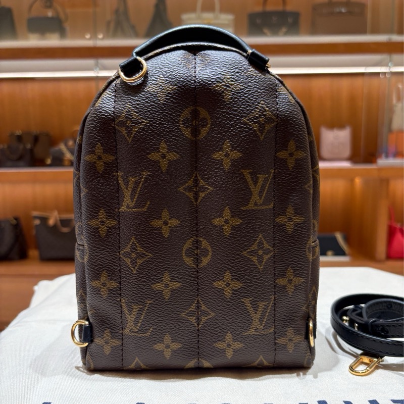 【台中現貨,潮人首選】Louis Vuitton Palm Springs Mini 迷你後背包|經典老花|可後背/斜背/側背|輕巧百搭大容量-1