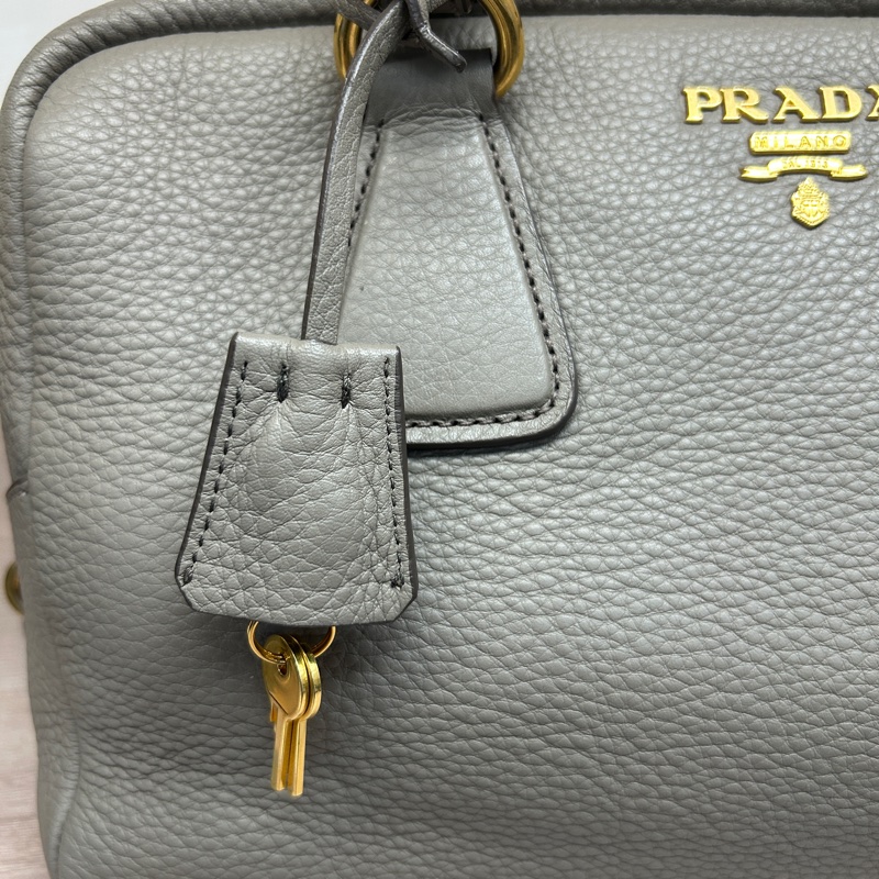 Prada 大象灰牛皮波士頓包-5