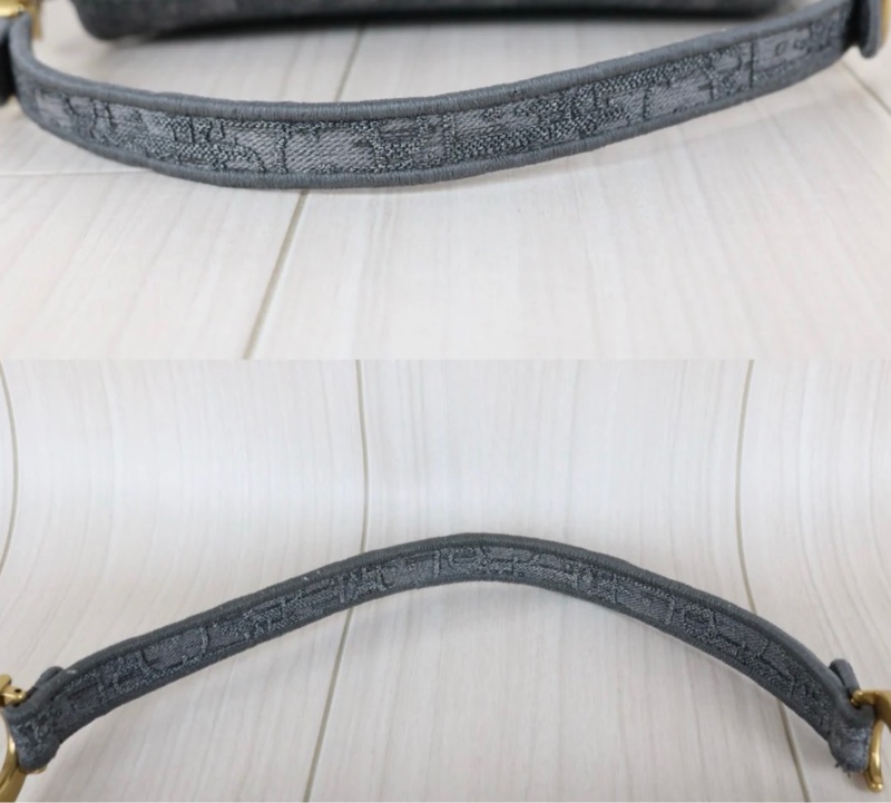 「JL精品代購」97新 Dior Saddle灰色馬鞍包-6