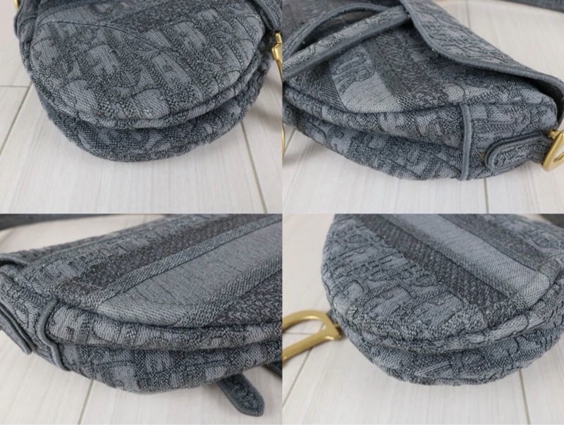 「JL精品代購」97新 Dior Saddle灰色馬鞍包-8