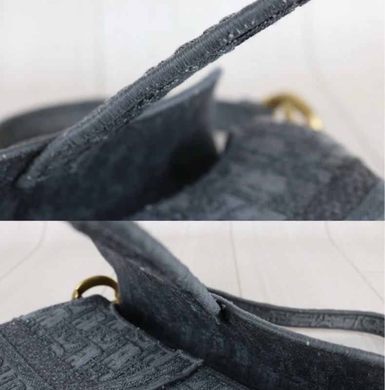 「JL精品代購」97新 Dior Saddle灰色馬鞍包-10