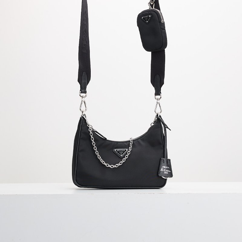 二手Prada hobo 2005三合一/黑色-0