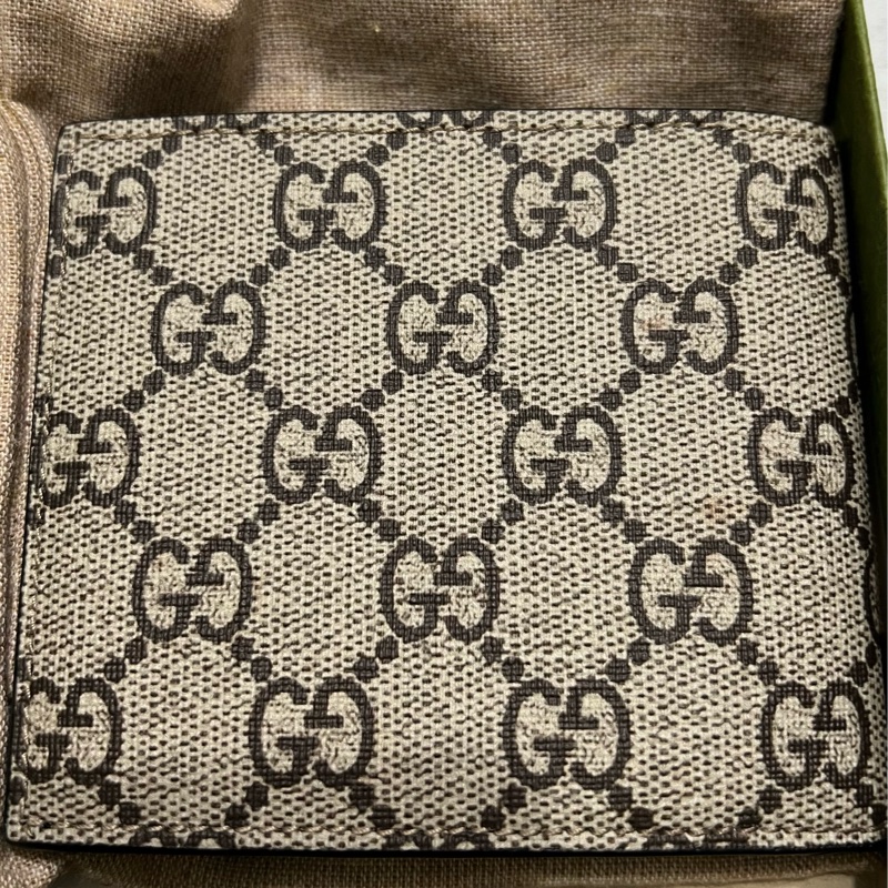 GUCCI 古馳 經典雙GG Supreme老虎印花摺疊短夾8卡-4