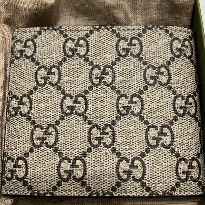 GUCCI 古馳 經典雙GG Supreme老虎印花摺疊短夾8卡-5
