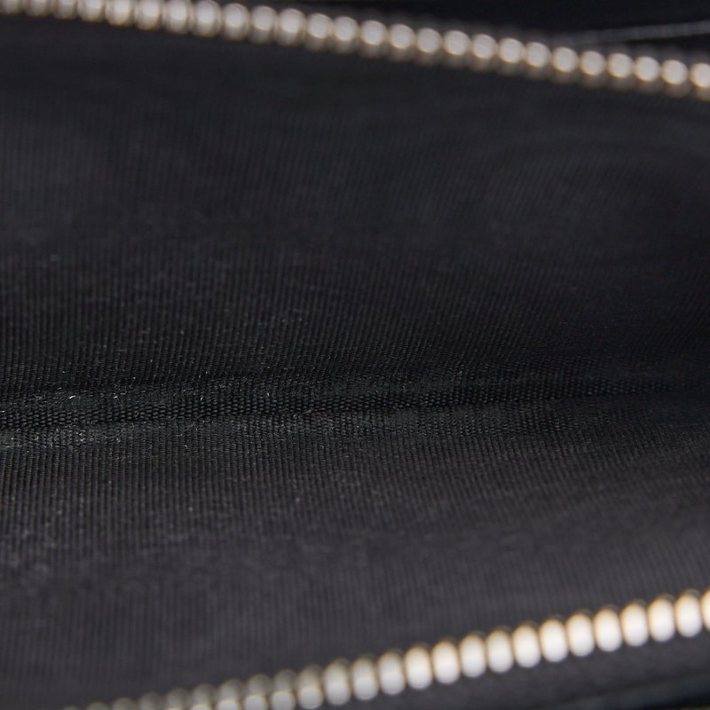 二手YSL 拉鍊長夾/黑銀牛皮-13