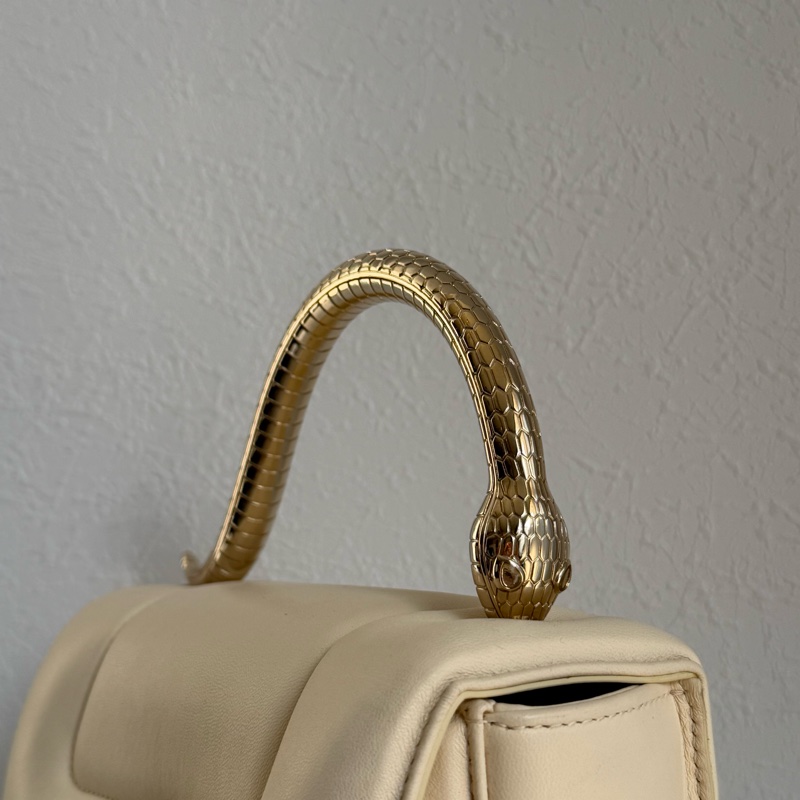 Bvlgari 寶格麗蛇頭兩用米色包-2