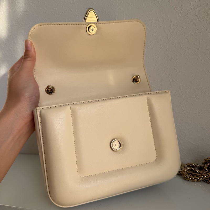 Bvlgari 寶格麗蛇頭兩用米色包-3