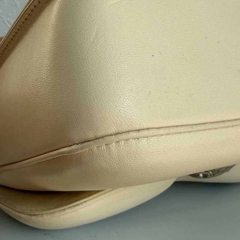 Bvlgari 寶格麗蛇頭兩用米色包-9