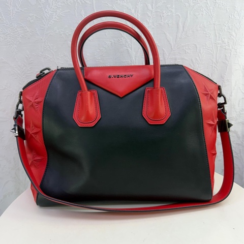 Givenchy, a black and red leather 'Antigona' handbag