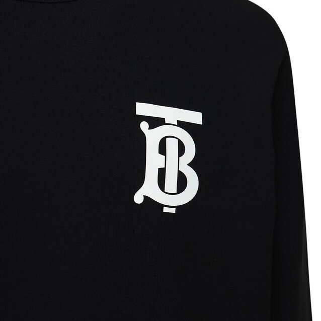 BURBERRY TB LOGO 黑色長袖衛衣/ 大學T-3