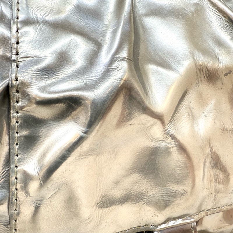 Balenciaga銀色抓皺羊皮小號Hourglass沙漏手提側背包751497-19