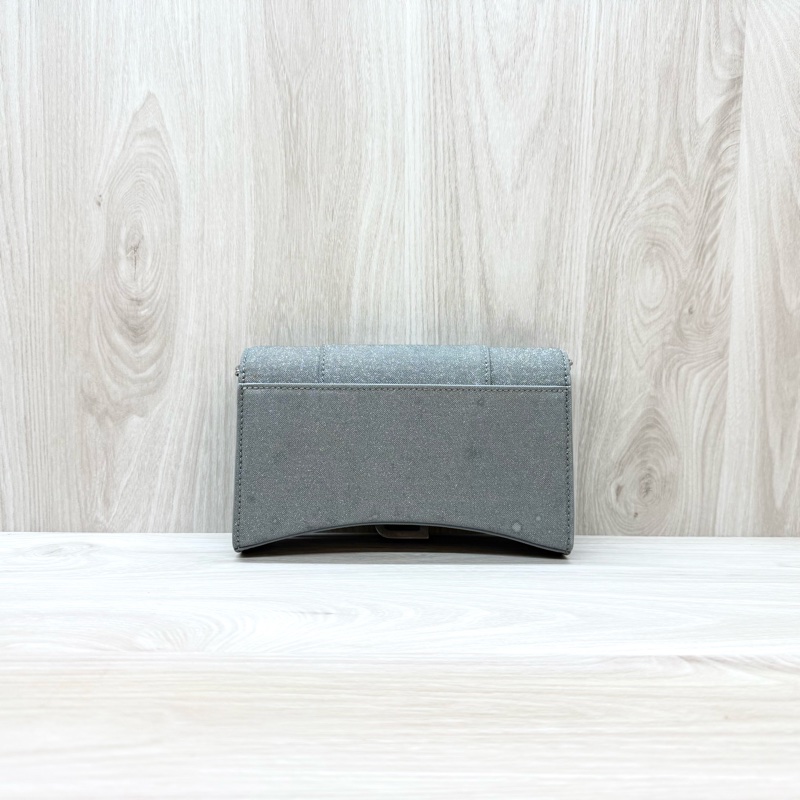 Balenciaga 銀色hourglass沙漏WOC鏈條包 656050-1