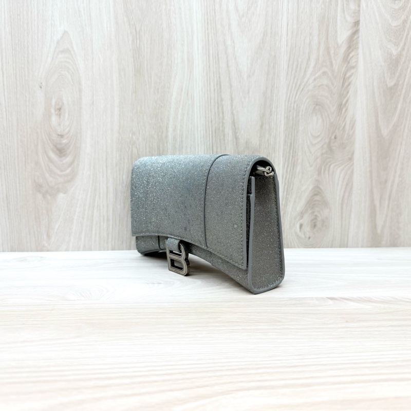 Balenciaga 銀色hourglass沙漏WOC鏈條包 656050-2