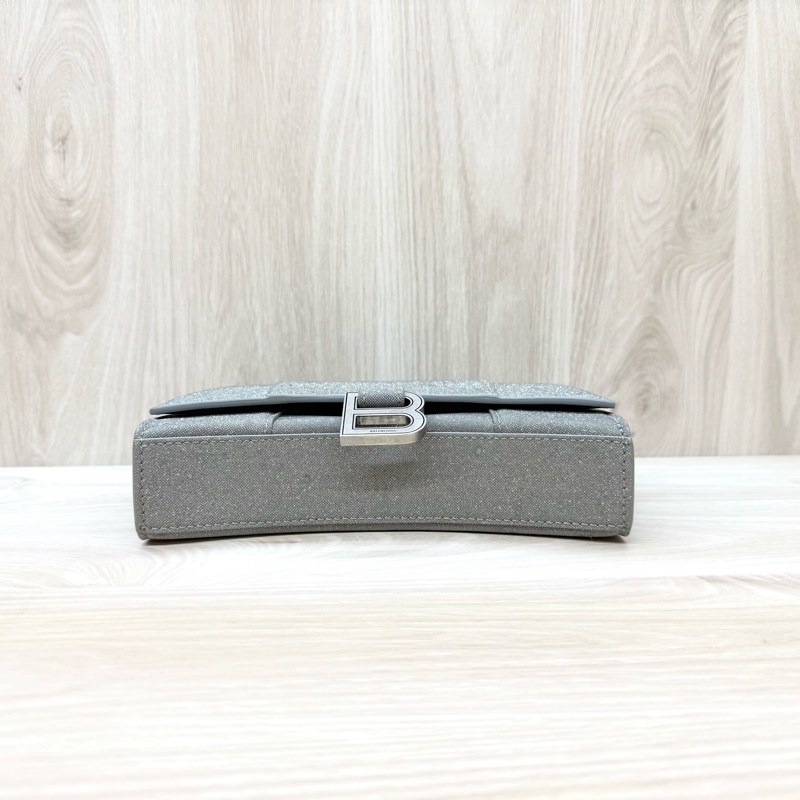 Balenciaga 銀色hourglass沙漏WOC鏈條包 656050-4