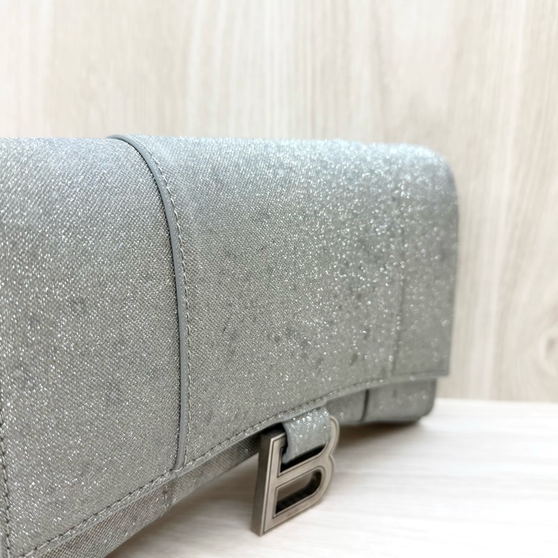 Balenciaga 銀色hourglass沙漏WOC鏈條包 656050-13