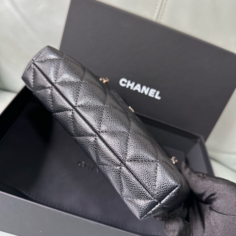 Chanel香奈兒 25B黑色雙C金扣 mini托特包,閒置未使用帶膜,專櫃購入,全套配件齊全(購物小票、防塵袋、包裝盒),尺寸11.5*21.5cm-1