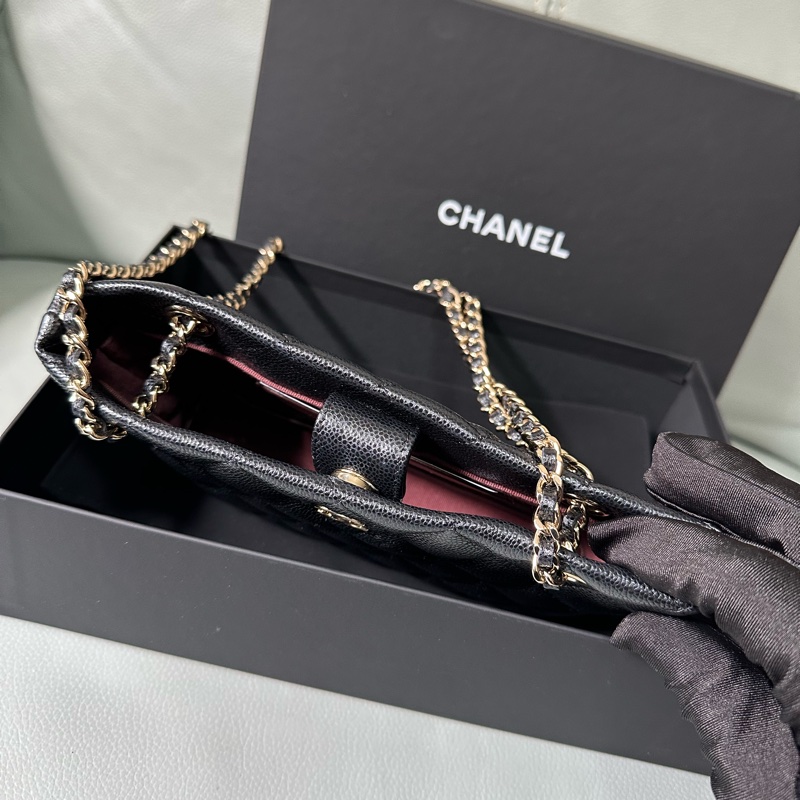 Chanel香奈兒 25B黑色雙C金扣 mini托特包,閒置未使用帶膜,專櫃購入,全套配件齊全(購物小票、防塵袋、包裝盒),尺寸11.5*21.5cm-2