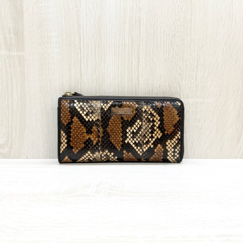 GUCCI蟒蛇紋L型拉鍊長夾332747-0