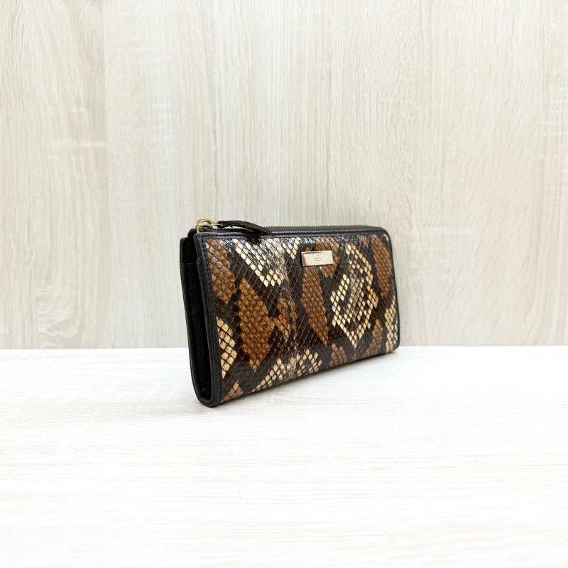 GUCCI蟒蛇紋L型拉鍊長夾332747-3